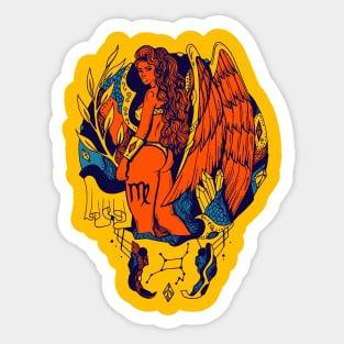 Orange Blue Virgo Beauty Sticker